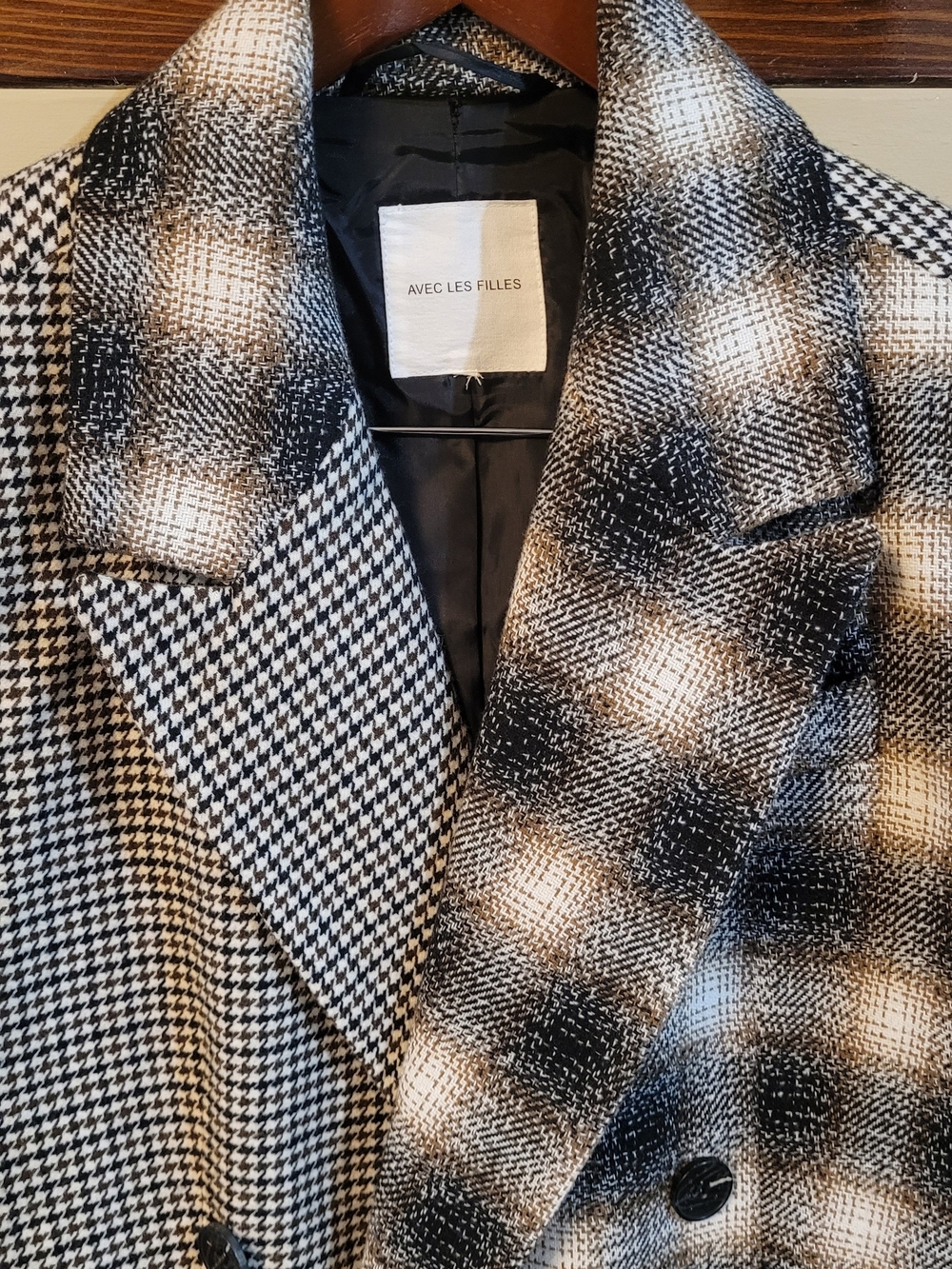 Avec Les Filles Mixed Plaid Fall Preppy Academia Collegiate MenswearEsque Blazer